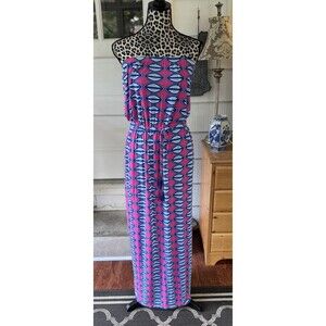 Macbeth Collection Margaret Josephs Dress Strapless Maxi Women Pink Casual M